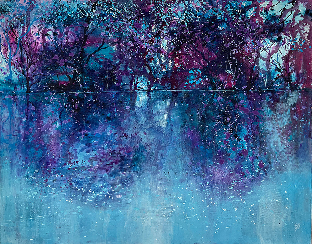 Bewitching Pool - mixed media painting - Beverley Perry Artist