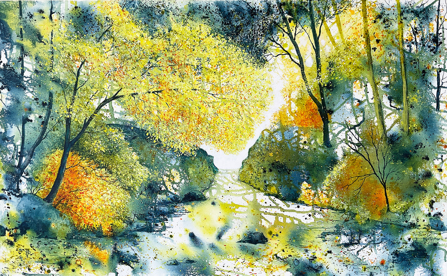 Enchanting Forest - mixed media painting - Beverley Perry Artist"