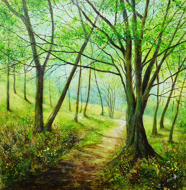 Forest Pathway - Mixed Media Painting - Beverley Perry Artist