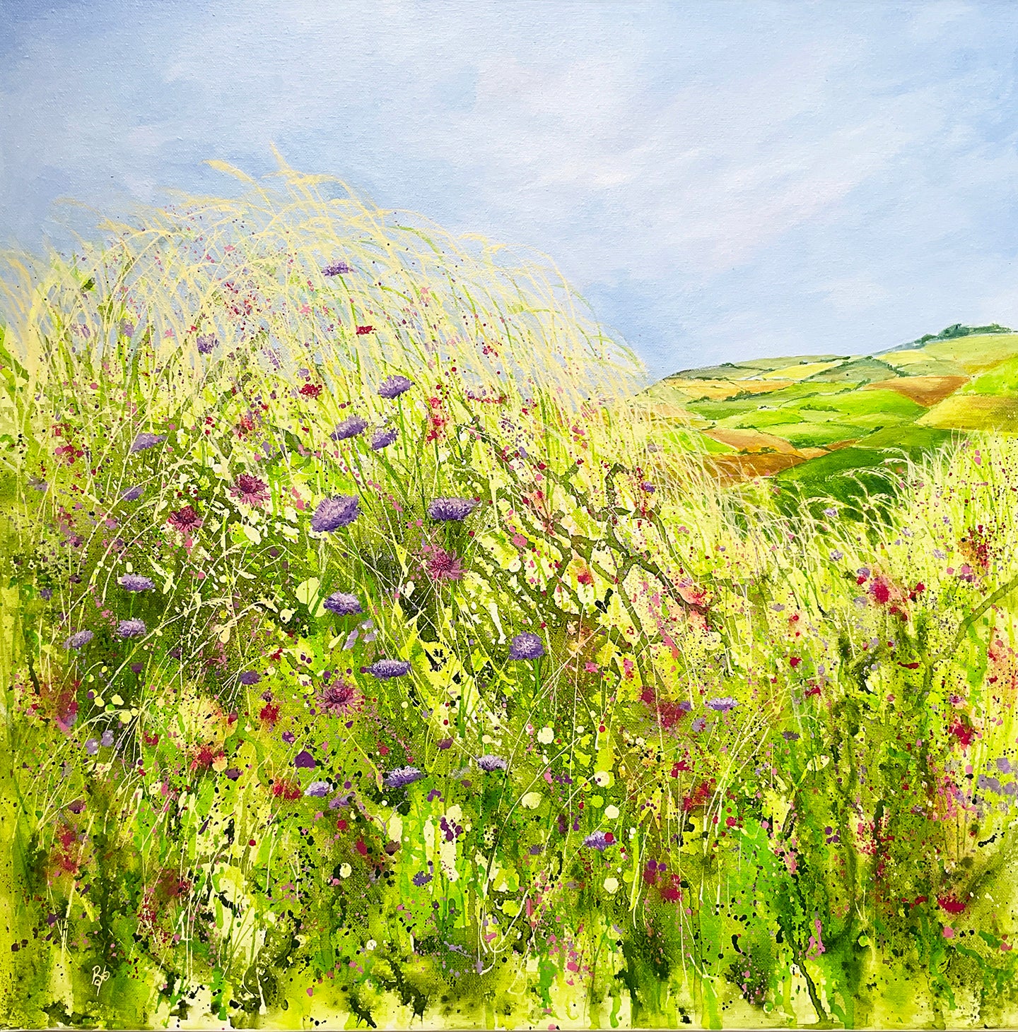 'Meadow Flowers' - Original mixed media painting - Beverley Perry Artist