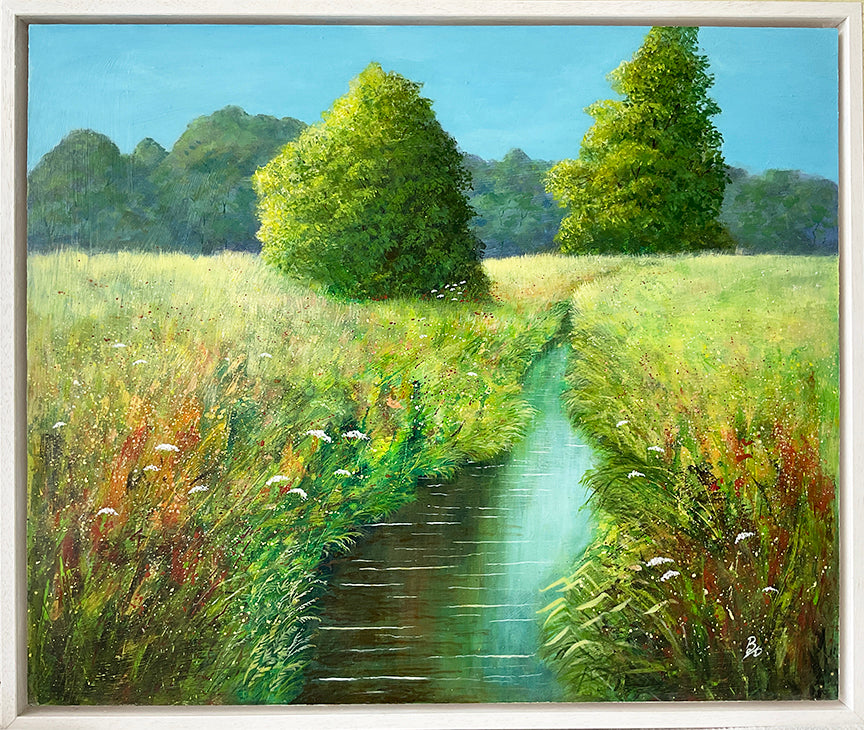 Meadowland Stream - Mixed Media - Beverley Perry Artist