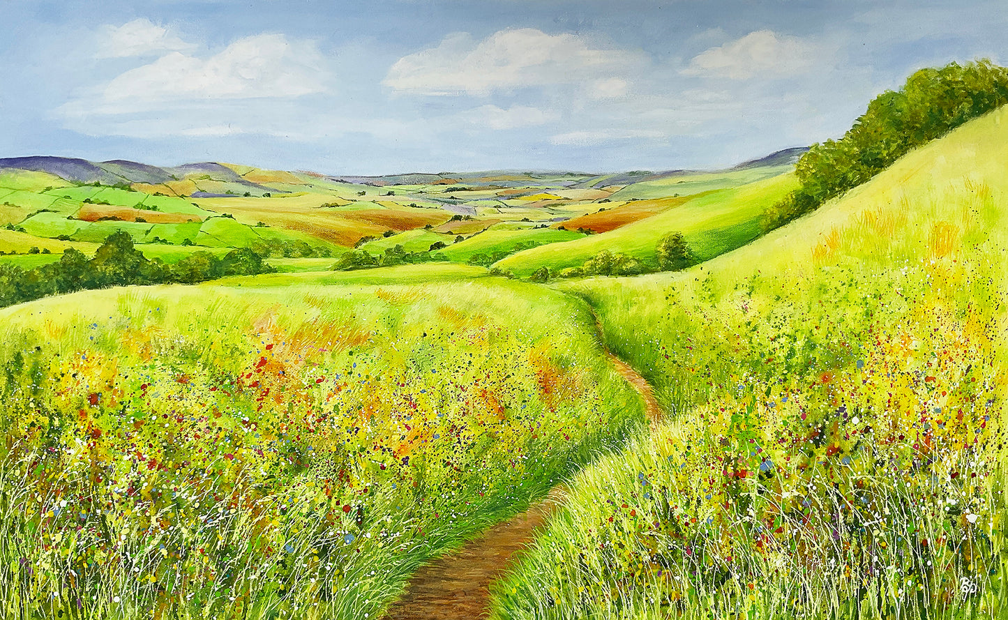 "Over The Hills And Far Away" - Mixed Media Painting - Beverley Perry Artist