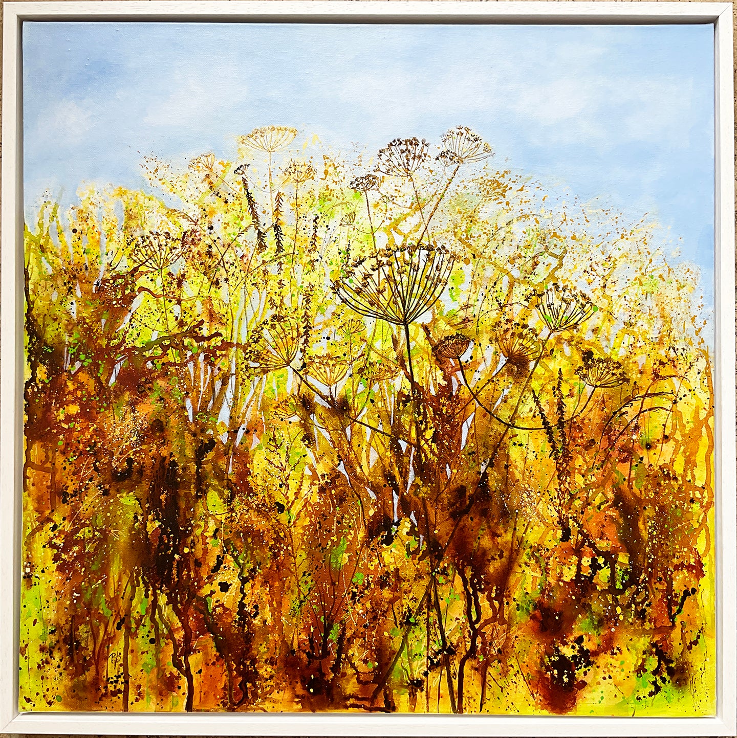 'Seedheads and Grasses' - Original mixed media painting - Beverley Perry Artist
