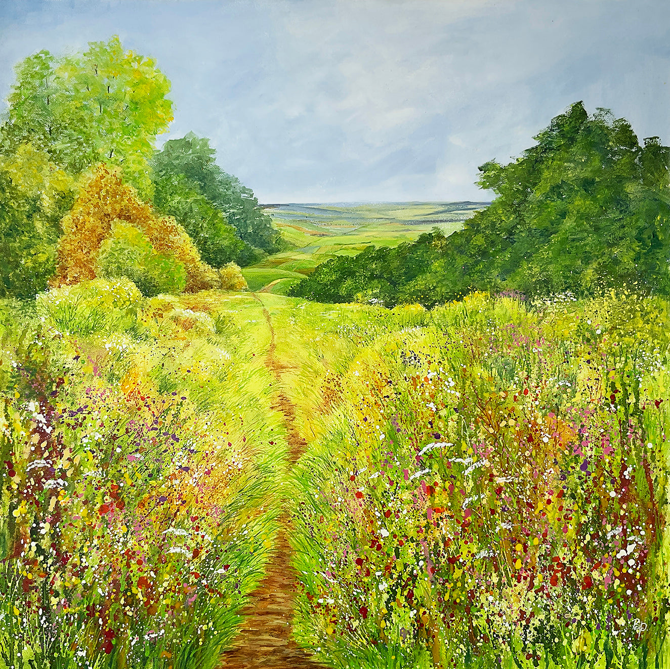 'Summer Walk' - Original Mixed Media Painting - Beverley Perry Artist