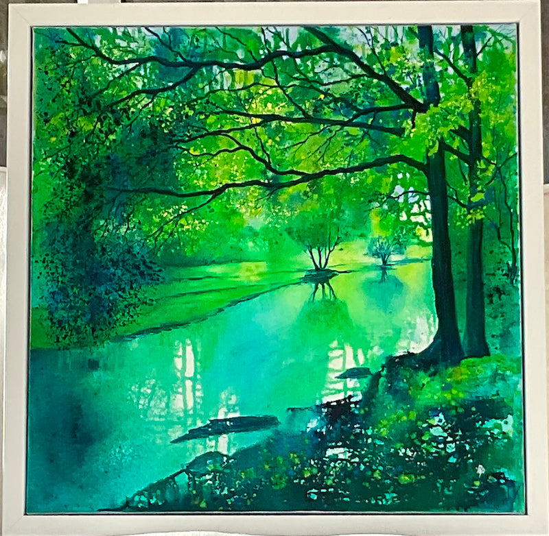 Breathtaking framed in a white wooden frame by Beverley Perry Artist