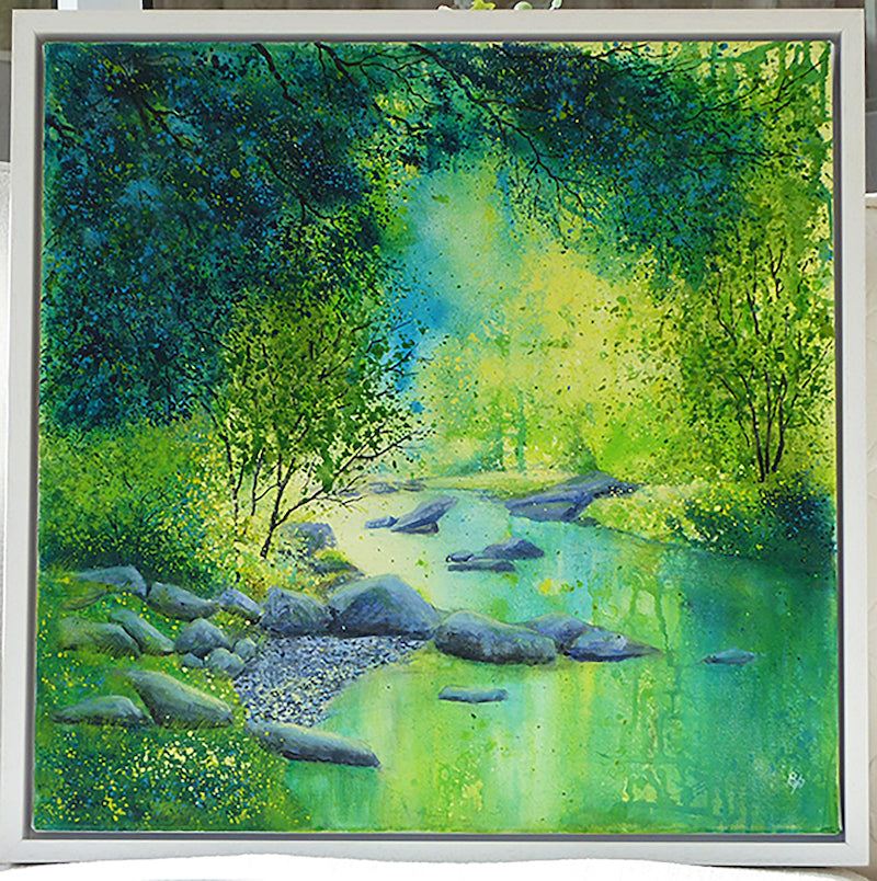 Little Bit Of Heaven Original mixed media landscape painting by Beverley Perry Artist