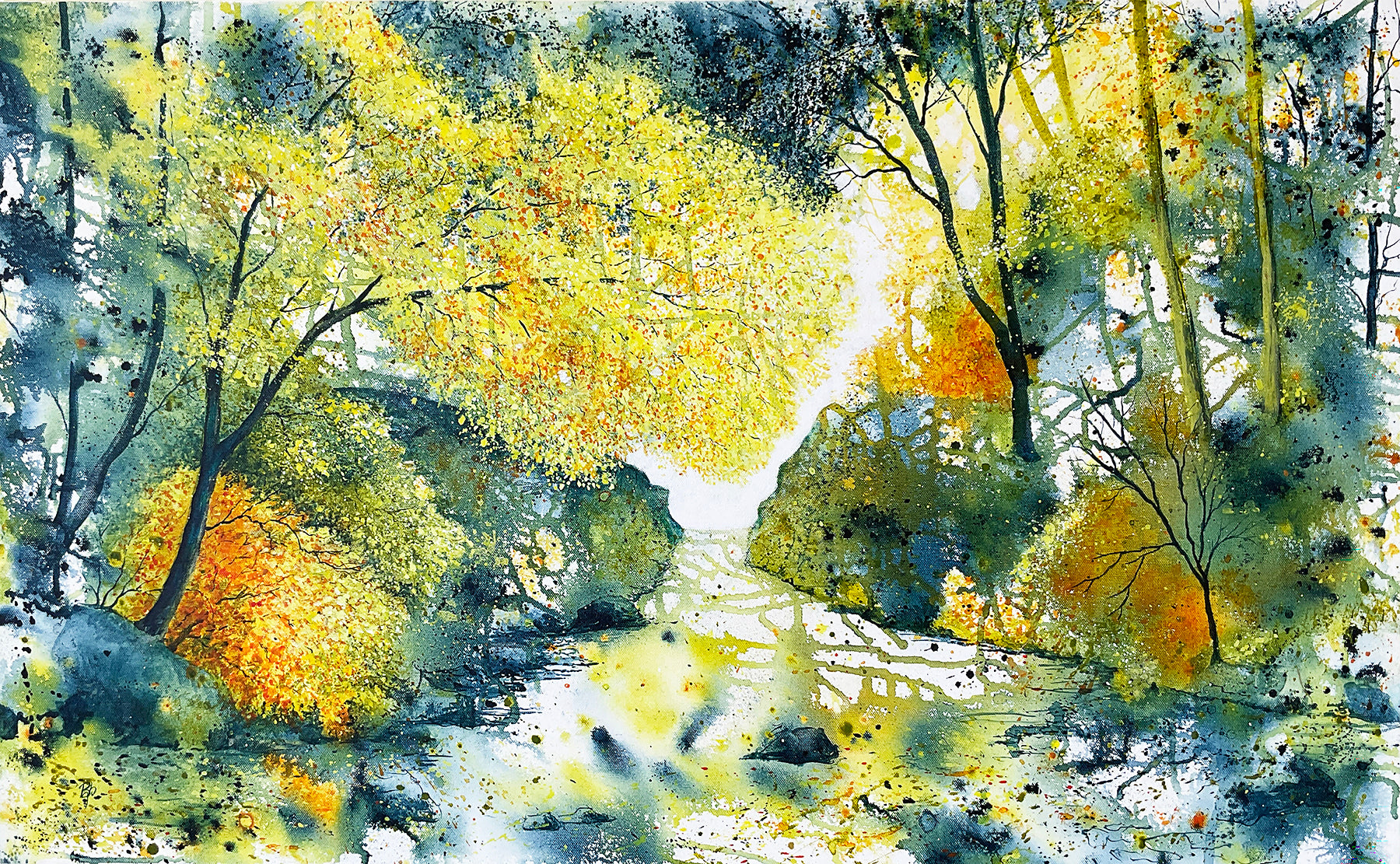 Perry Painter Enchanting Forest - mixed media painting - Beverley Perry Artist