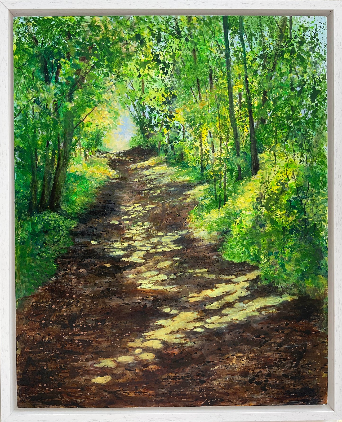 "Footpath of warm earth and Dappled Light" Original painting by Beverley Perry Artist