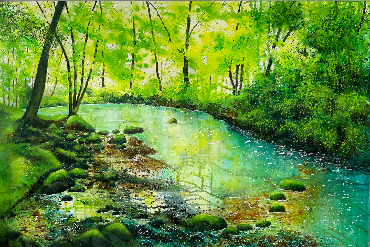 "Shimmering Stream" Original Painting by Beverley Perry Artist